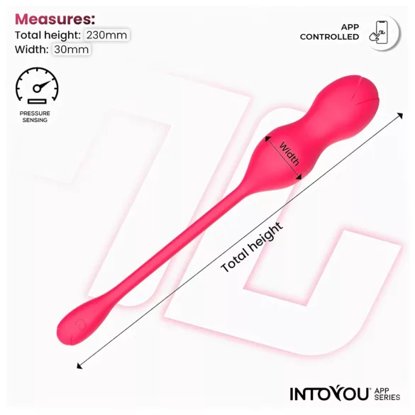 INTOYOU Kyra Pelvic - vibrátor typu venušine guličky ovládaný aplikáciou (ružový)