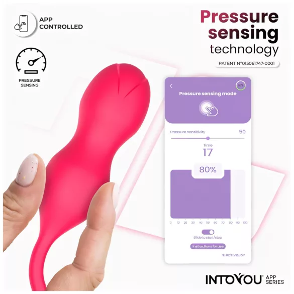 INTOYOU Kyra Pelvic - vibrátor typu venušine guličky ovládaný aplikáciou (ružový)