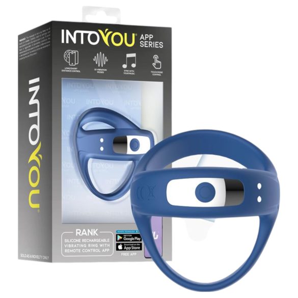 INTOYOU – inteligentný vibračný krúžok na penis a semenníky (modrý)