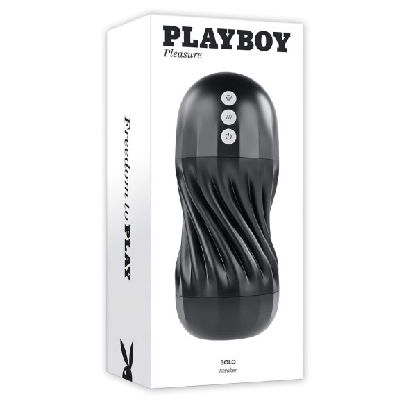 Playboy Solo Stroker - nabíjateľný sací masturbátor (čierny)