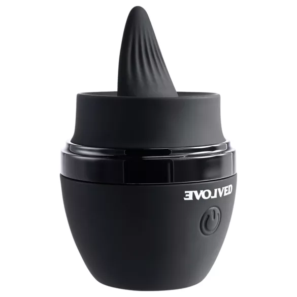 Evolved - vibrátor na klitoris s jazykom - dobíjací - čierny
