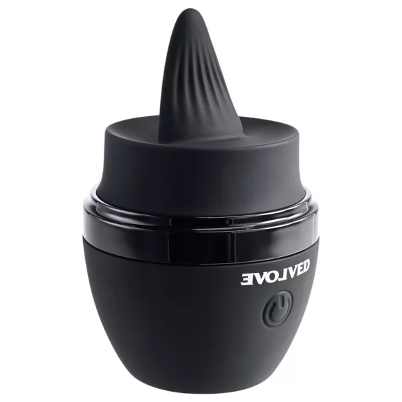 Evolved - vibrátor na klitoris s jazykom - dobíjací - čierny