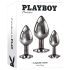 Playboy – sada 3 análnych kolíkov (strieborné)