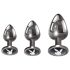 Playboy - análny plug set - 3 ks - strieborný