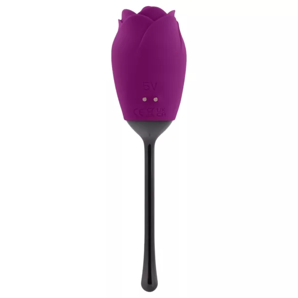 Playboy - vibrátor so stimuláciou jazykom - vodotesný, akumulátor - fialový