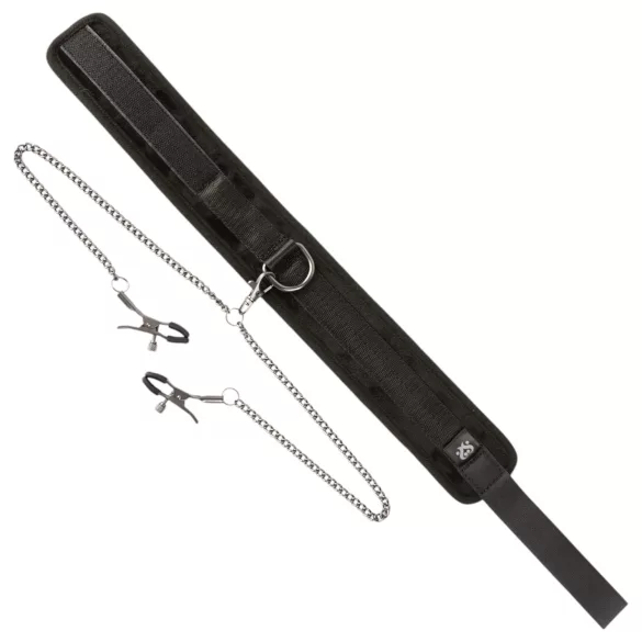 Sei Mio - obojok a svorky na bradavky - čierne