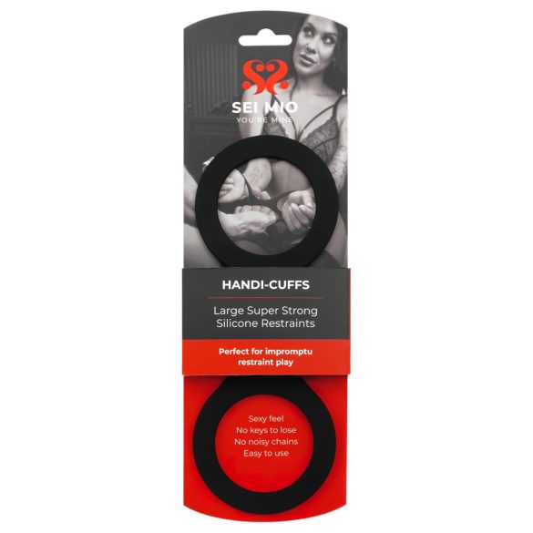 Sei Mio - putá na ruky - silikónové - čierne - veľkosť L