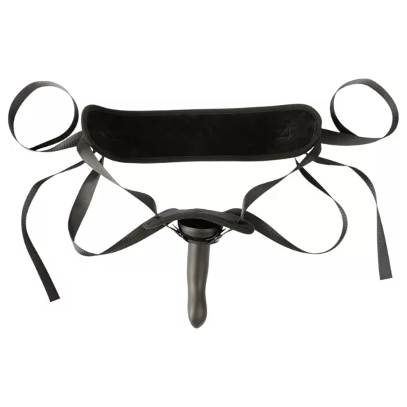 Sei Mio - nasadzovací dildo s postrojom - 15 cm - čierne
