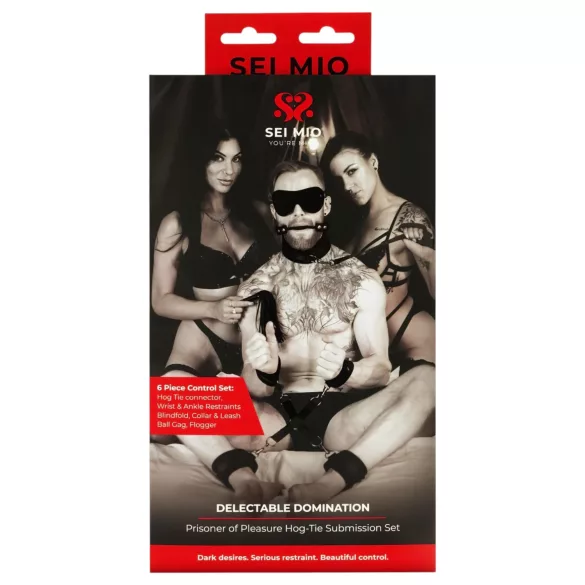Sei Mio - bondage set - sada pre začiatočníkov - čierna - 6 dielov