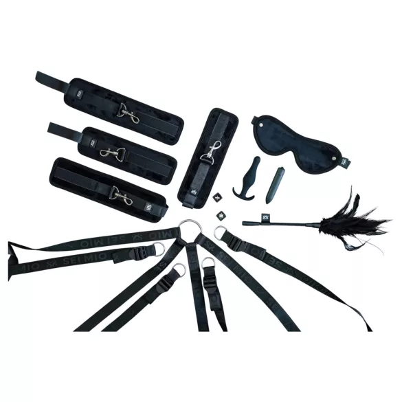 Sei Mio - putá pre pripútanie k posteli - čierna bondage sada