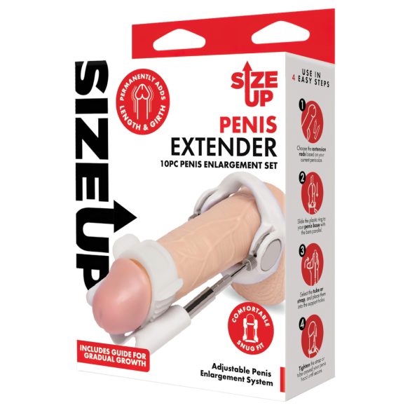 SizeUp Extender - predlžovač penisu - nastaviteľný - biela