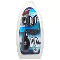   XR Brands - Trinity - čiapka na žaluď s dvoma vajíčkami (čierno-strieborná)