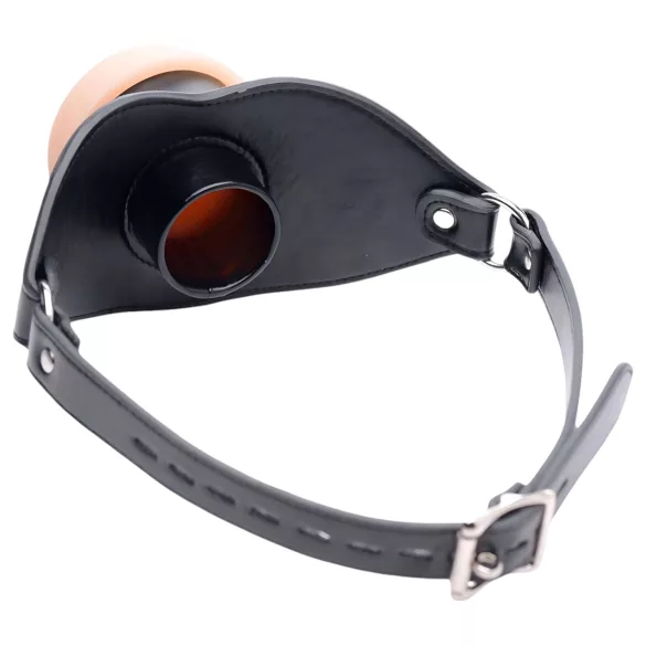 Master Series - erotický náhubok s ústami - silikón natúr