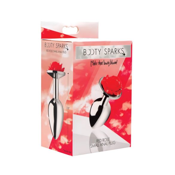 Booty Sparks - análna zátka - ružový kryštál - strieborná