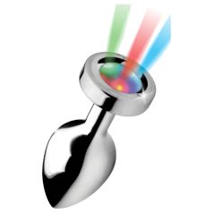   Booty Sparks - análny kolík so svetlom - stredný - strieborný