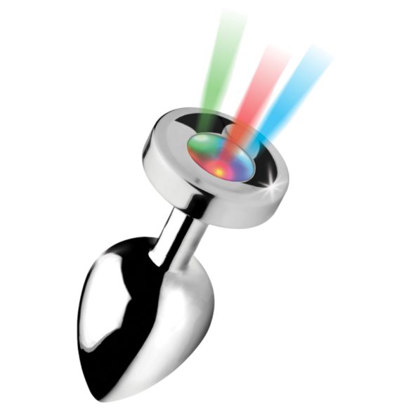 Booty Sparks - análny kolík svietiaci - veľký - strieborný