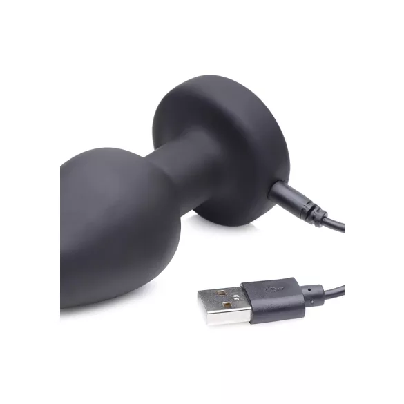 XR Brands - Zeus - rádiový E-Stim análny vibrátor (čierny)