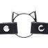 Master Series Kinky Kitty - obojok s mačacou hlavou a krúžkom (čierny)