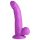 XR Brands POP - prísavkový dildó s semenníky - 19 cm (fialový)