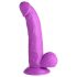 XR Brands POP - prísavkový dildó s semenníky - 19 cm (fialový)