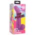 XR Brands POP - prísavkový dildó s semenníky - 19 cm (fialový)