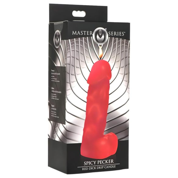 Spicy Pecker - sviečka v tvare penisu s vajíčkami - veľká