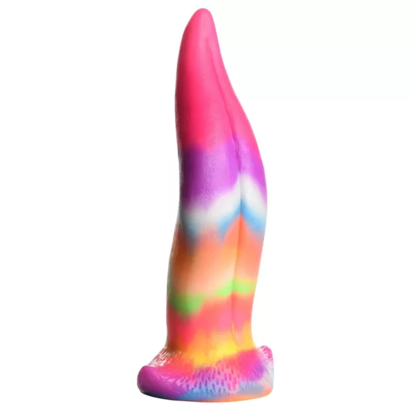 Creature Cocks - dildo s jazykom - svietiaci silikón - 21 cm
