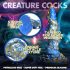 Creature Cocks Kraken - špirálová chápadlová dilda - 21cm (zlatá-modrá)