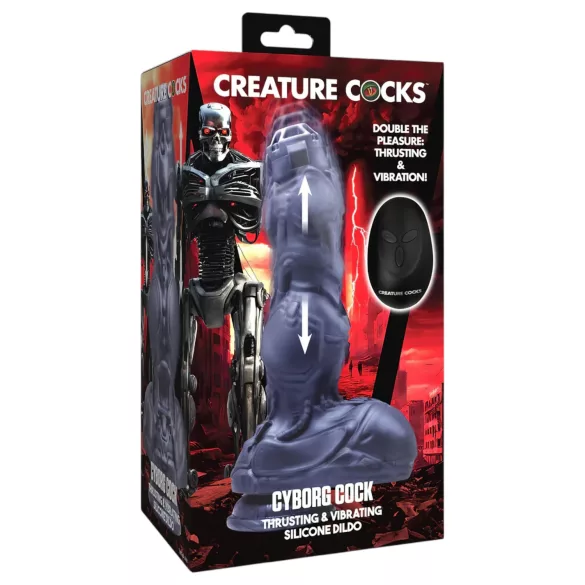 XR Brands Cyborg cock - robotický vibračný penis s diaľkovým ovládaním
