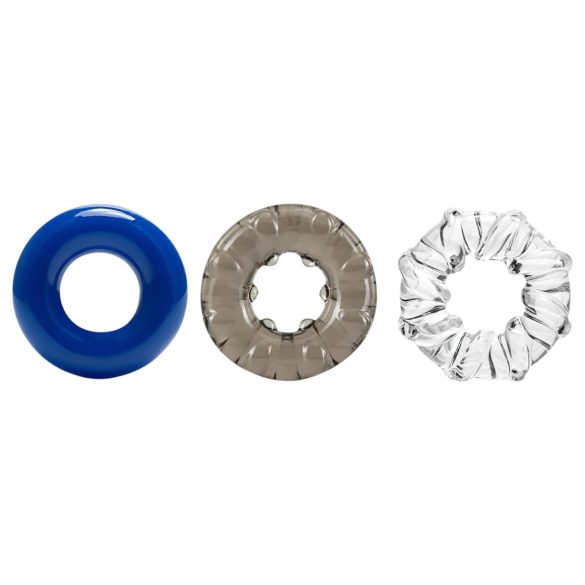 Stay Hard - sada erekčných krúžkov - 3 ks - farebné