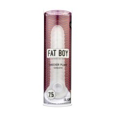 Fat Boy Checker Box - návlek na penis - 19 cm - biely