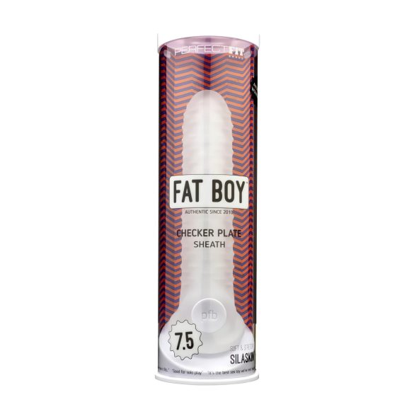 Fat Boy Checker Box - návlek na penis - 19 cm - biely