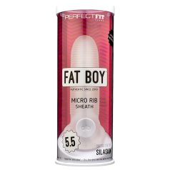 Fat Boy - návlek na penis - rebrovaný povrch - 15 cm biely