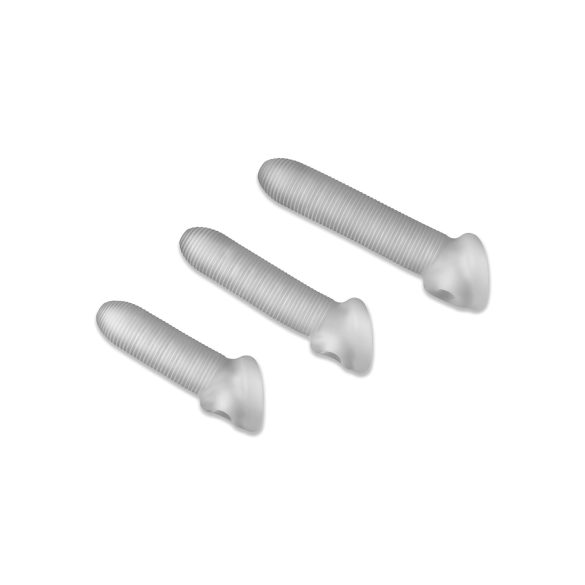 Fat Boy - návlek na penis - rebrovaný - 17 cm - biely