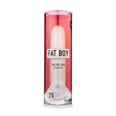   Fat Boy - návlek na penis - jemné rebrovanie - 19 cm - biely