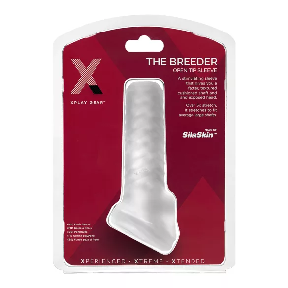 Perfect Fit Breeder - otvorený návlek na penis - biely