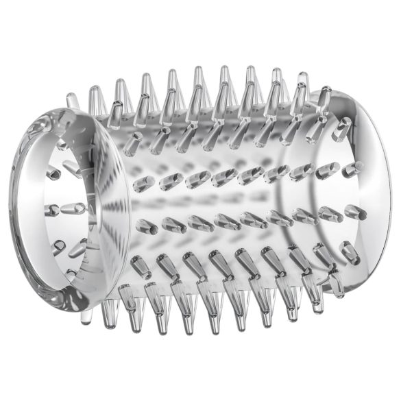 Stay Hard - erekčný návlek na penis s tŕňmi - priehľadný