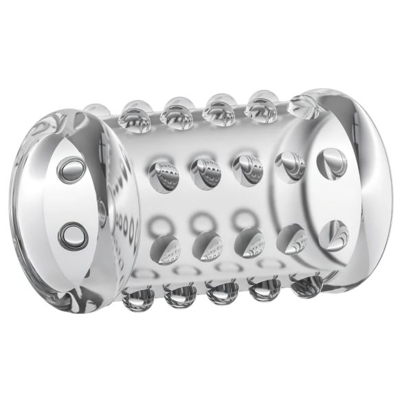 Stay Hard - erekčný krúžok s bodkami - priehľadný