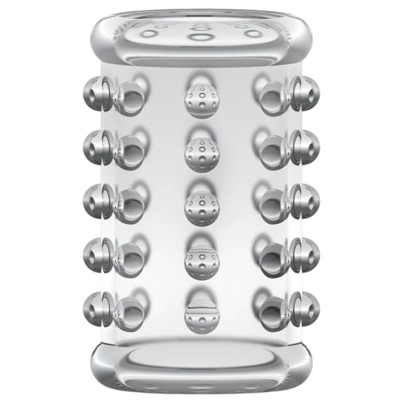 Stay Hard - erekčný krúžok s bodkami - priehľadný