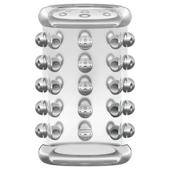 Stay Hard - erekčný krúžok s bodkami - priehľadný