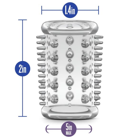Stay Hard - erekčný krúžok s tŕňmi - transparentný