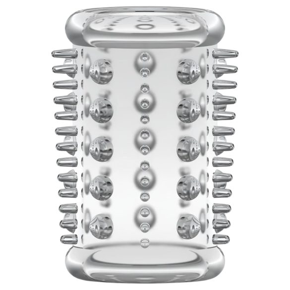 Stay Hard - erekčný krúžok s tŕňmi - transparentný