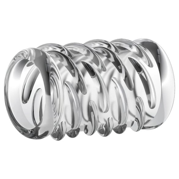 Stay Hard - penový krúžok na penis - vzorovaný - priehľadný