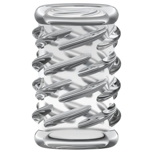 Stay Hard - penový krúžok na penis - vzorovaný - priehľadný