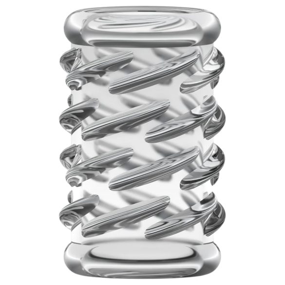 Stay Hard - penový krúžok na penis - vzorovaný - priehľadný