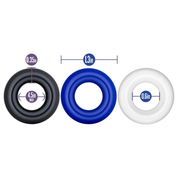 Stay Hard - erekčný krúžok sada - 3 ks - farebné