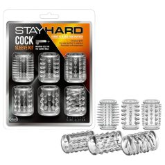   Stay Hard - sada erekčných krúžkov na penis - priehľadné - 6 ks