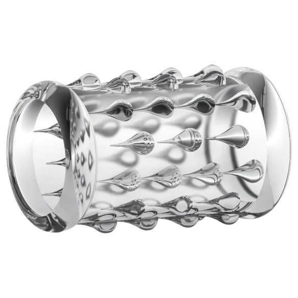 Stay Hard - erekčný krúžok s guľôčkami - priehľadný