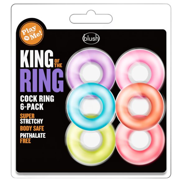 King of the Ring - sada farebných krúžkov na penis (6ks)