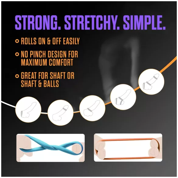 King of the Ring - erekčný krúžok set - farebné - 6 ks